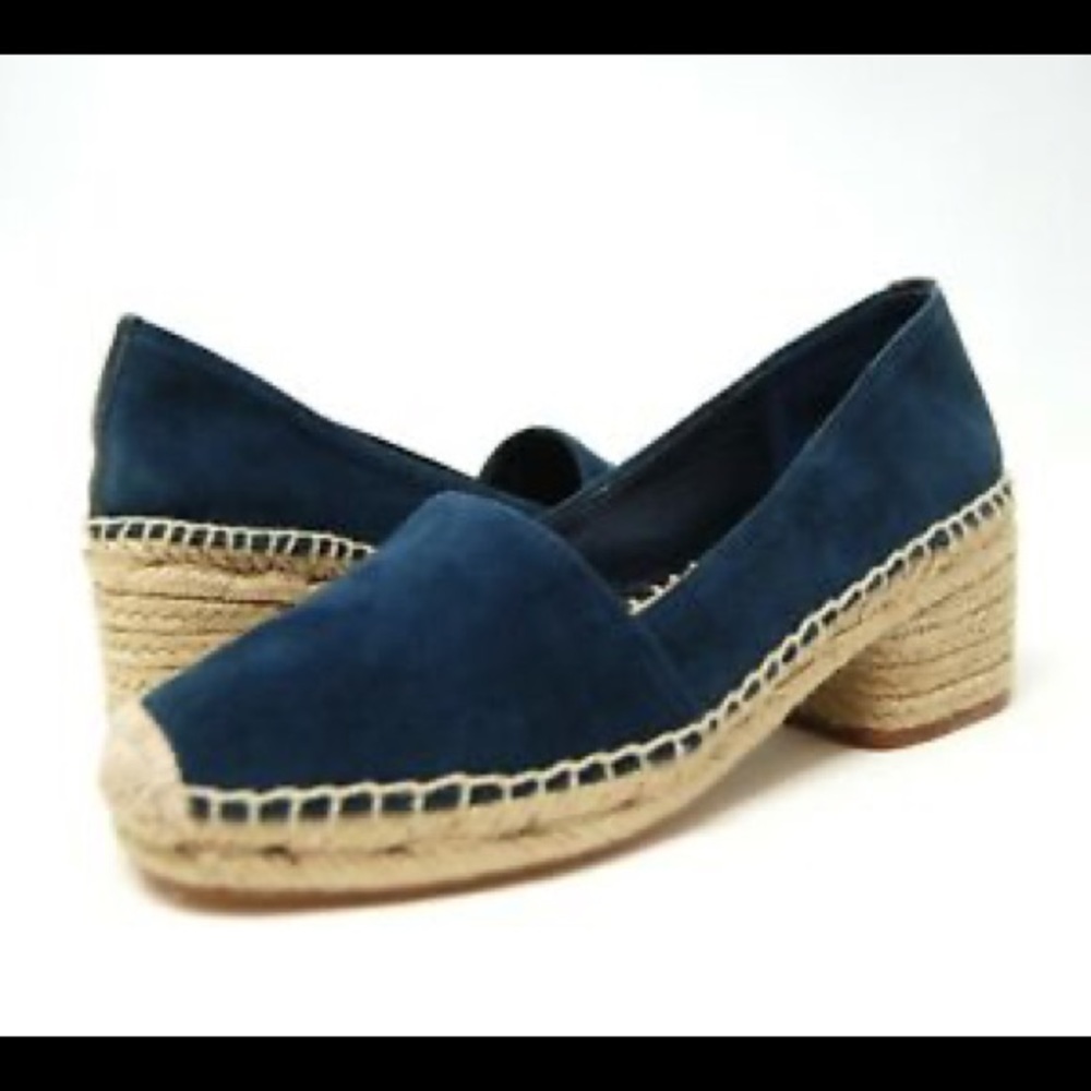 July 4th SALE Authentic Tory Burch Navy Positano Blue Espadrille Pumps